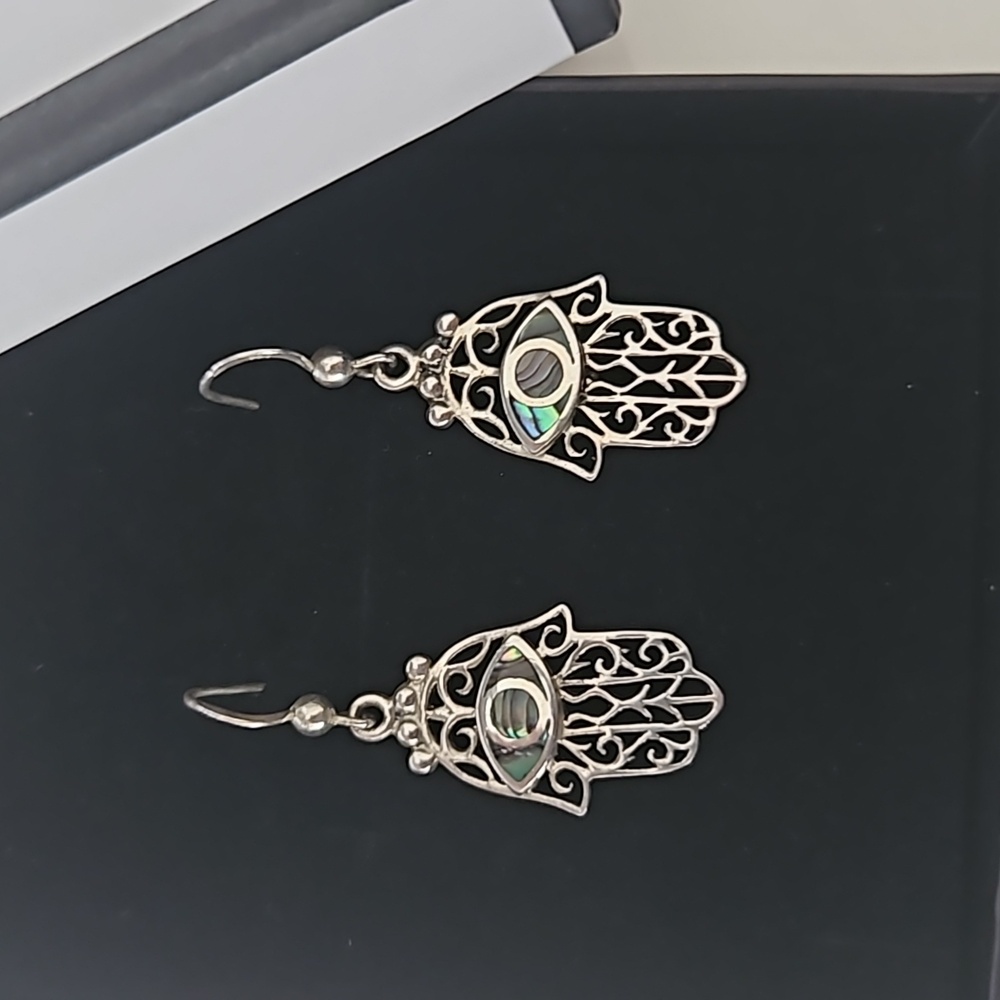 Sterling Silver Hamsa earrings